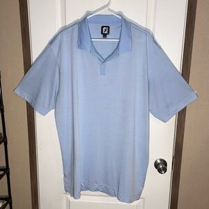 FJ FootJoy Polo Shirt Mens 2XL Blue Performance Golf Casual Short‎ Sleeve